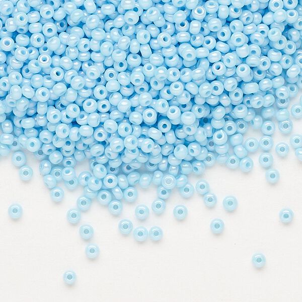 Seed bead, Preciosa Ornela Czech glass, pkg/500g, #11 rocaille, opaque rainbow light turquoise, (64000). image number 0