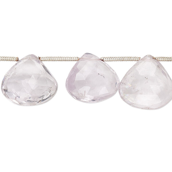 Lavender amethyst 1pkg14, hand-cut top-drilled faceted puffed teardrop bead natural 12-18mm image number 0