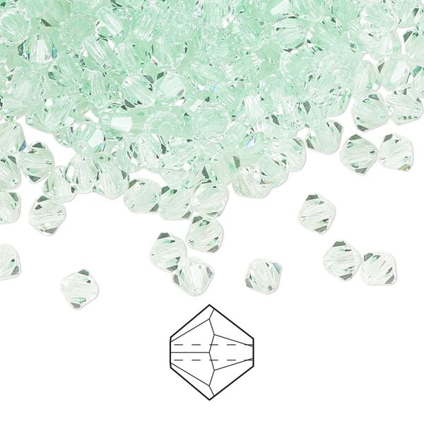 Bead 720pk chrysolite, Preciosa Czech crystal 4mm bicone image number 0