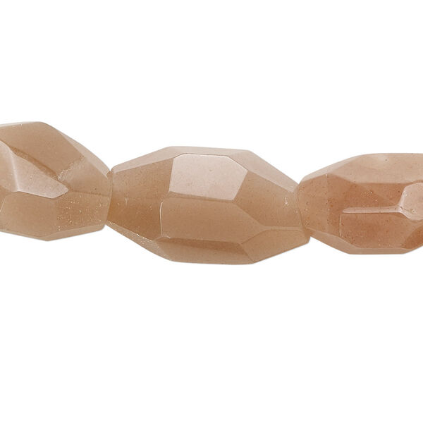 Peach moonstone 1pkg1, faceted nugget bead natural 15 inch large image number 0