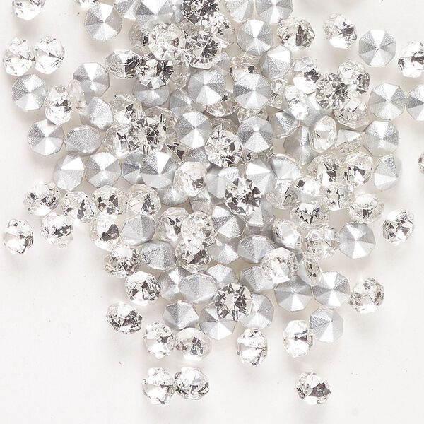 Chaton 144pk crystal foil back, vintage Preciosa Czech crystal rhinestone 3.6-3.7mm round SS15 image number 0