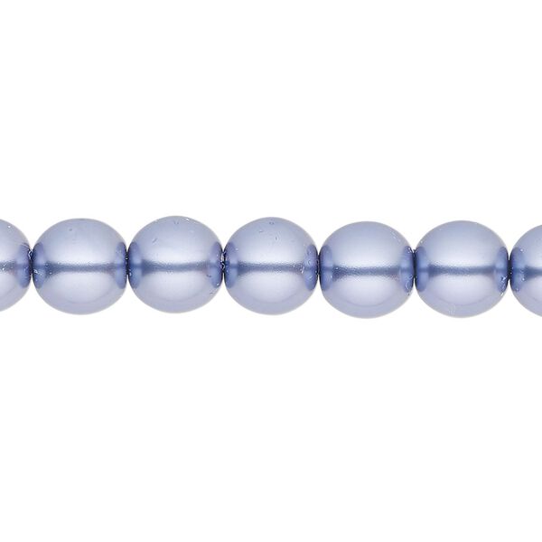Bead, glass pearl, coated glass, violet, 8mm round. Sold per 21 " strand, approximately 75 beads. image number 0