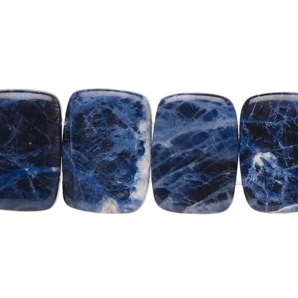 Sodalite 1pkg1, rectangle bead natural 8 inch 18x13mm image number 0