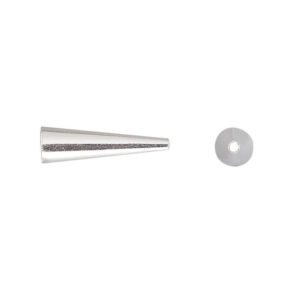 Cone, sterling silver, 19x5.5mm, 5mm inside diameter. Sold per pkg of 2. image number 0