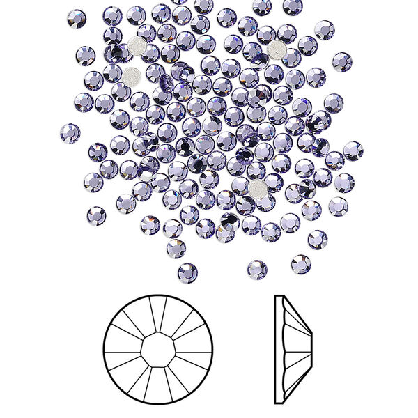 Flat back 1440pk tanzanite foil back, Swarovski® 2.1-2.3mm rose round SS7 2058 image number 0
