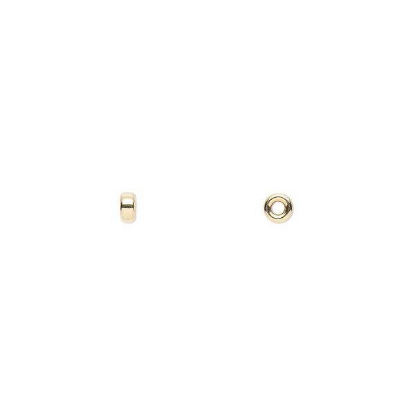 Bead, 14Kt gold-filled, 3x1.5mm rondelle. Sold per pkg of 20. image number 0