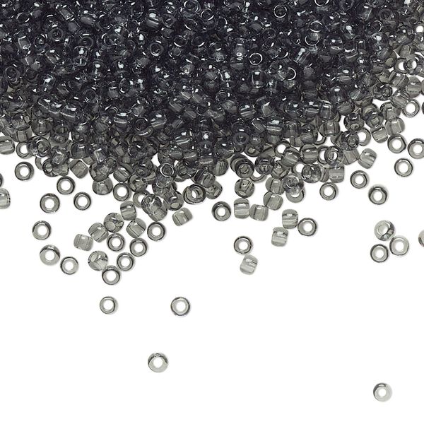 Seed bead, TOHO BEADS®, glass, pkg/7.5g, #11 round, transparent grey (TR-11-9B). image number 0