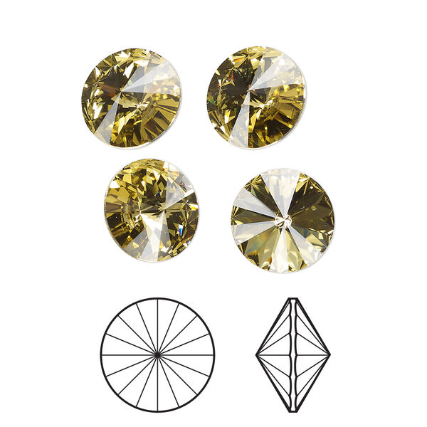Chaton 288pk dark jonquil foil back, Swarovski® 10.54-10.91mm rivoli SS47 1122 image number 0