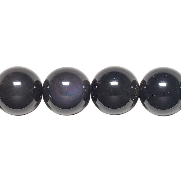 Rainbow obsidian 1pkg1, round bead natural 15.5-16 inch 12mm image number 0