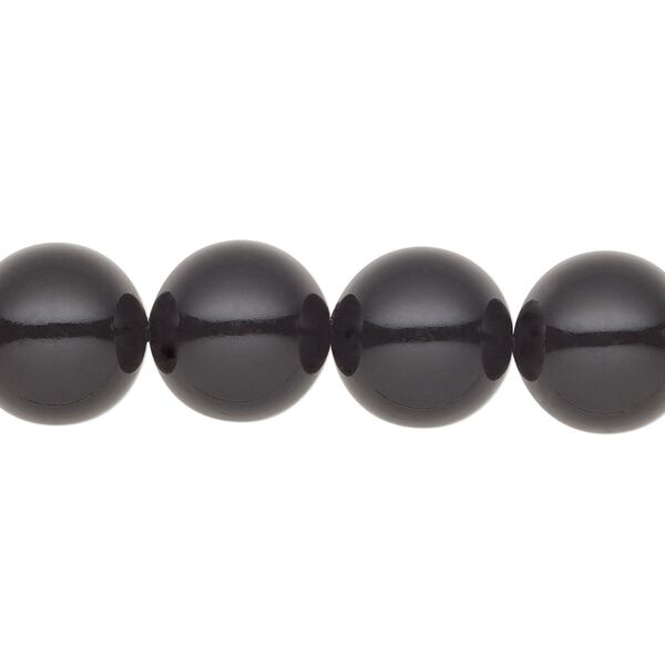 Pearl 30pk magic black, Preciosa Czech crystal 12mm round image number 0