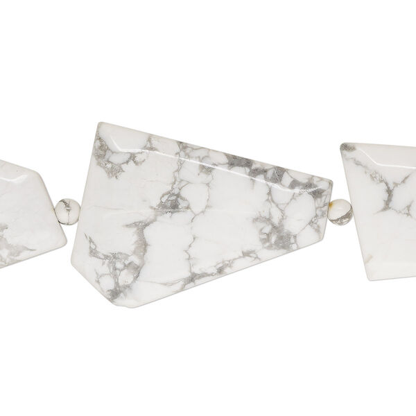 Howlite 1pkg1, faceted flat freeform bead natural 15.5-16 inch 20x17mm-44x31mm image number 0