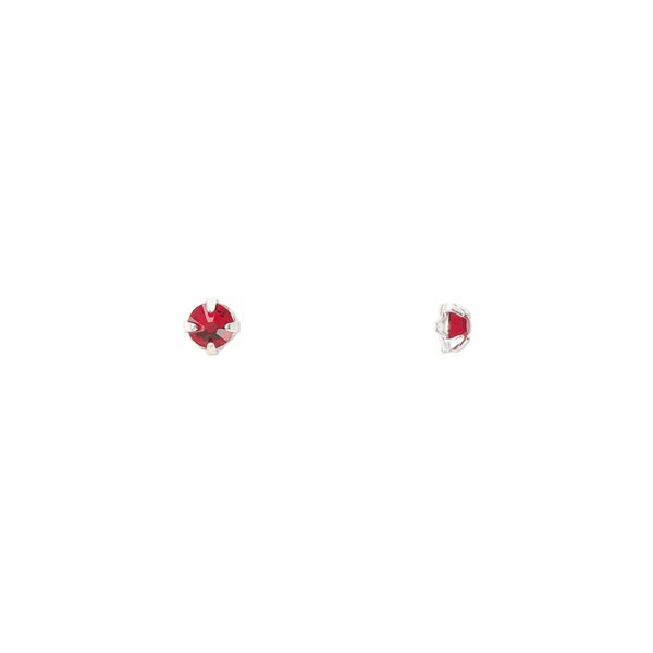 Bead 24pk rose montees light Siam silver plate, Preciosa Czech crystal 3-3.2mm round SS12 image number 0