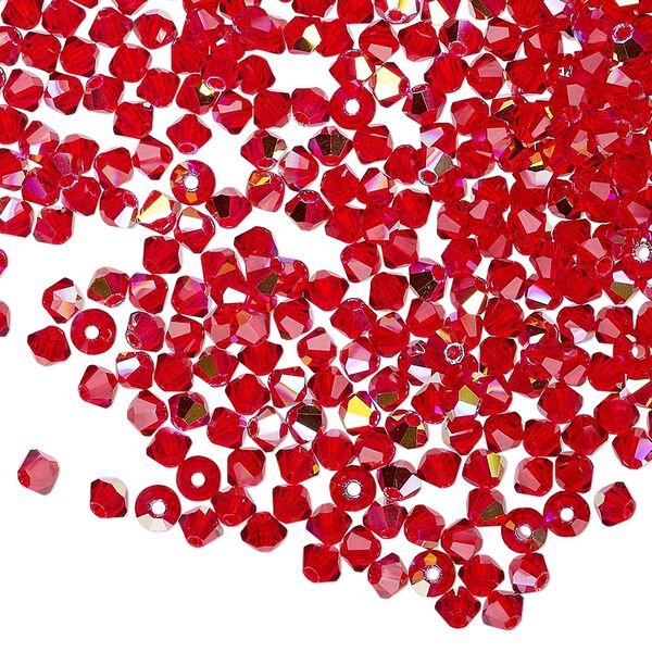 Bead 144pk light Siam AB, Preciosa Czech crystal 3mm bicone image number 0