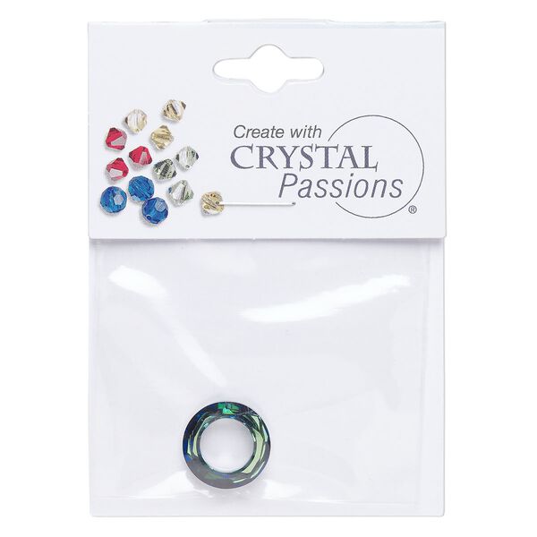 Fancy stone 1pk Bermuda blue, Crystal Passions® 14mm ring 4139 image number 0