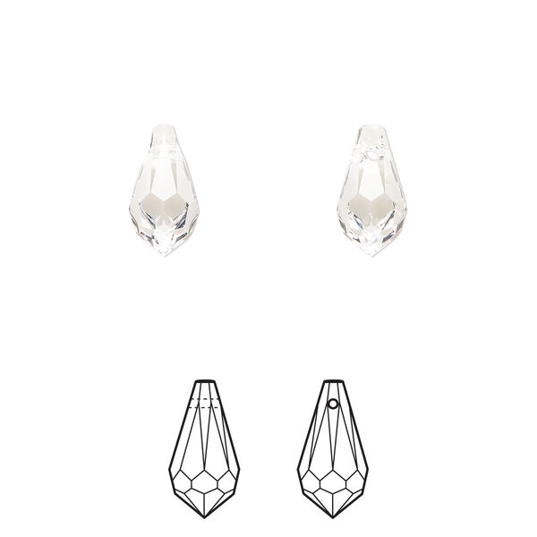 Drop 4pk crystal, Crystal Passions® 11x5.5mm pendant teardrop 6000 image number 0
