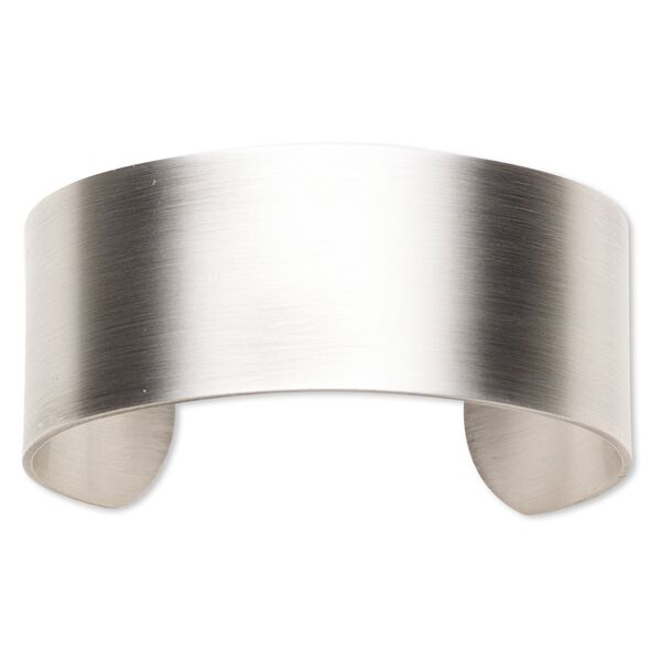 Bracelet component, cuff, antique silver-plated steel, 1-inch wide, adjustable from 6-1/2 to 7 inches. Sold individually. image number 0