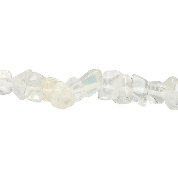 Bead, pineapple "quartz" (glass), translucent yellow and clear, small to large chip. Sold per 32-inch strand. image number 0