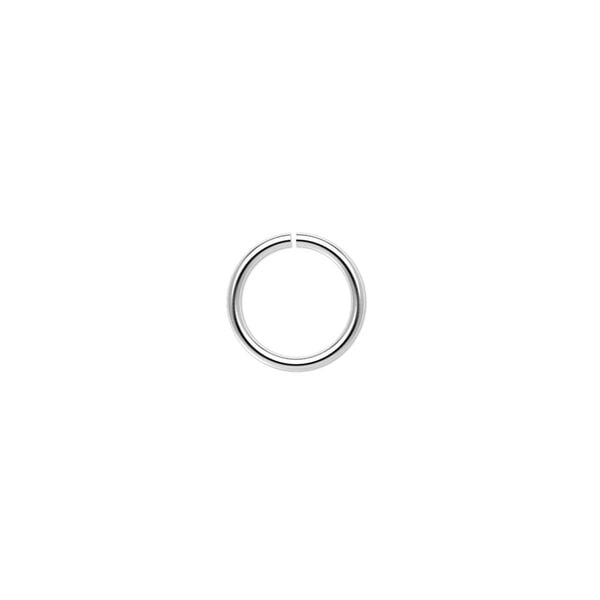 Jump ring, silver-plated brass, 10mm round, 8mm inside diameter, 18 gauge. Sold per pkg of 1,000. image number 0