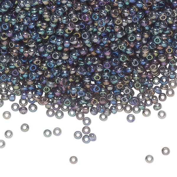 Seed bead, Preciosa Ornela Czech glass, pkg/50g, #11 rocaille, translucent rainbow grey, (41010). image number 0