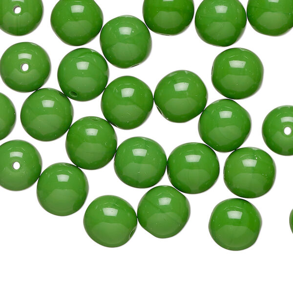 Preciosa Czech glass 1pkg50, round druk bead candy green 8mm image number 0