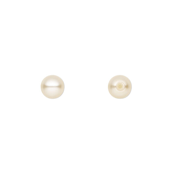 Pearl 300pk cream, Preciosa Czech crystal 6mm half-drilled round image number 0
