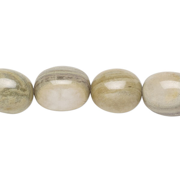 Silver mist jasper 1pkg1, nugget bead natural 8 inch large image number 0