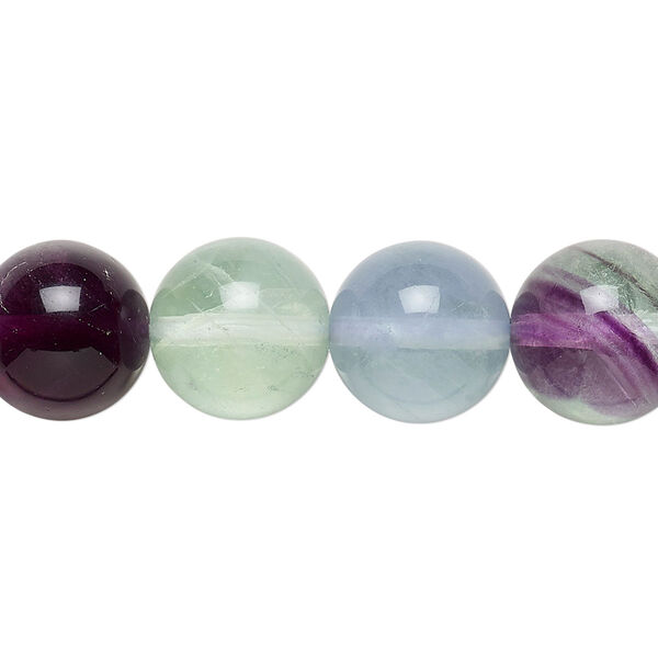 Rainbow fluorite 1pkg1, round bead natural 15.5-16 inch 12mm image number 0