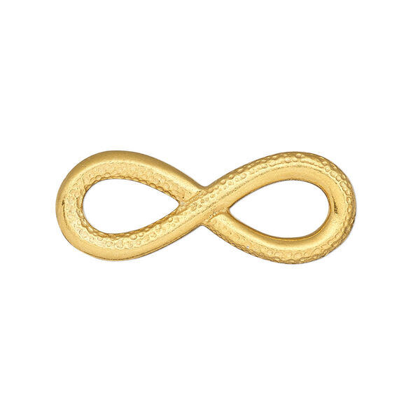 Focal, TierraCast®, gold-plated pewter (tin-based alloy), 32x12mm two-sided textured and smooth infinity with cutouts. Sold per pkg of 2. image number 0