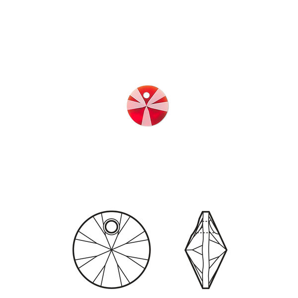 Drop 12pk light Siam, Crystal Passions® 6mm pendant mini disk 6428 image number 0