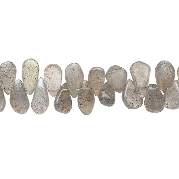 Labradorite 1pkg1, hand-cut top-drilled flat teardrop bead natural 14 inch 5x4mm-10x5mm image number 0
