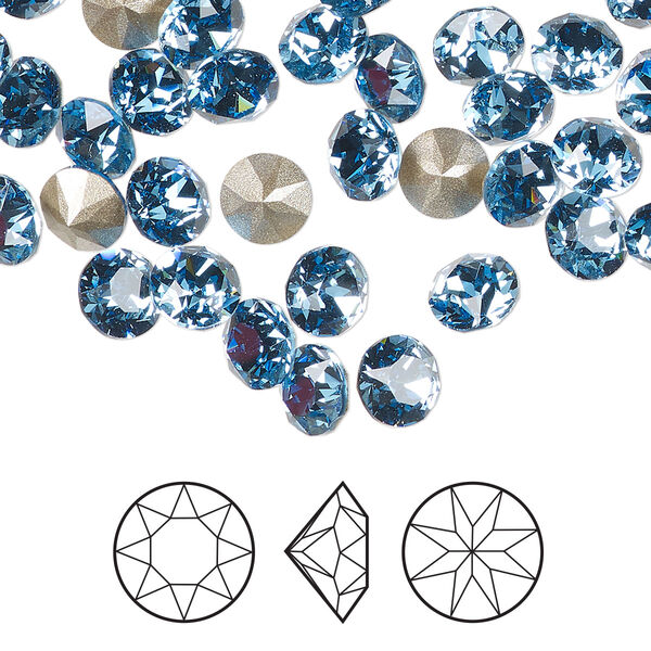 Chaton 288pk ice blue foil back, Swarovski® ReCreated™ 6.14 to 6.32mm XIRIUS round SS29 1088 image number 0