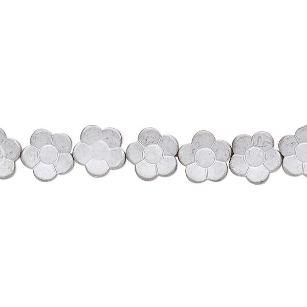 Hemalyke™ 1pkg1, matte electroplated flower bead 15.5-16 inch 8x8mm image number 0