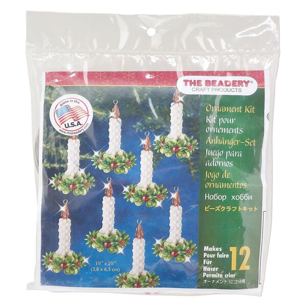 Ornament kit 1pkg1 The Beadery®, polystyrene, candle, mixed colors, ornament (7464) image number 0