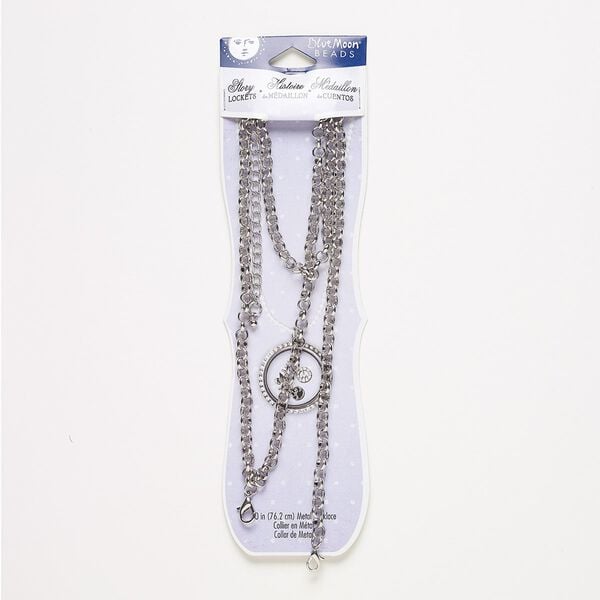 Chain, silver-finished "pewter" (zinc-based alloy) and steel, 6mm rolo, 30 inches with 3-inch extender chain and (2) lobster claw clasps. Sold individually. image number 0