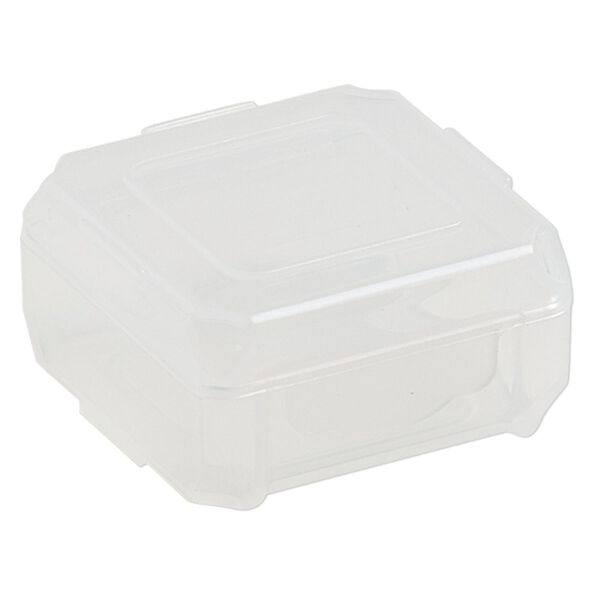 Organizer, Dot Box™, plastic, clear, 1-1/4 x 1-1/4 x 1/2 inch rectangle with pop-up lid. Sold per pkg of 8. image number 2