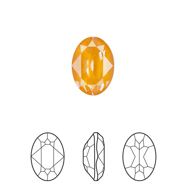 Fancy stone 144pk crystal mango ignite LacquerPRO, Swarovski® 14x10mm oval 4120 image number 0