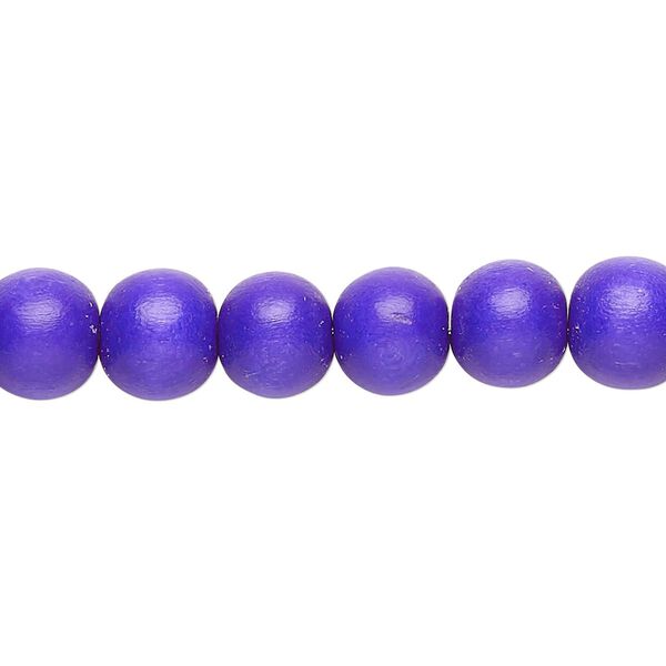 Bead, Taiwanese cheesewood (dyed / waxed), cobalt, 7-8mm round. Sold per pkg of (2) 15-1/2" to 16" strands. image number 0