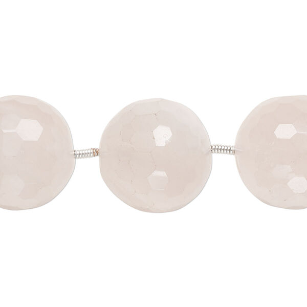 Rose quartz 1pkg5, hand-cut faceted round bead natural 16mm image number 0