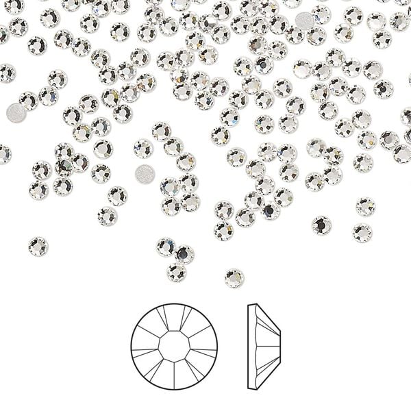 Flat back 1440pk crystal foil back, Preciosa MAXIMA Czech crystal hotfix rhinestone 1.9-2.1mm chaton rose round SS6 image number 0