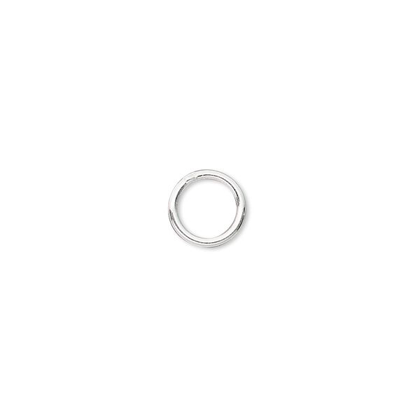 Jump ring, sterling silver-filled, 8mm soldered round, 6.2mm inside diameter, 18 gauge. Sold per pkg of 20. image number 0