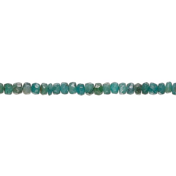 Emerald / grey beryl 1pkg1, hand-cut faceted rondelle bead 14 inch 2x1mm-3x2mm image number 0