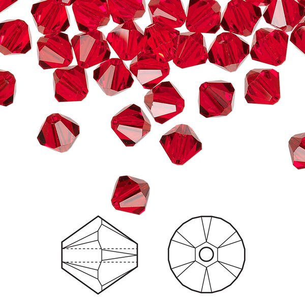 Bead 360pk light Siam, Swarovski® 6mm XILION bicone 5328 image number 0
