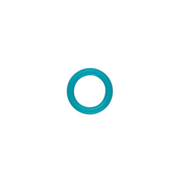 Component, Oh! Ring™, silicone, turquoise blue, 12mm round with 8mm hole. Sold per pkg of 200. image number 0