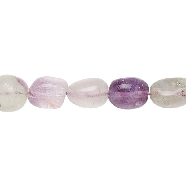 Rainbow fluorite 1pkg1, pebble bead natural 15 inch medium to large image number 0