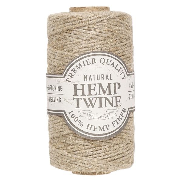 Cord, Hemptique®, polished hemp, rustic natural, 2mm diameter, 48-pound test. Sold per 223-foot spool. image number 0