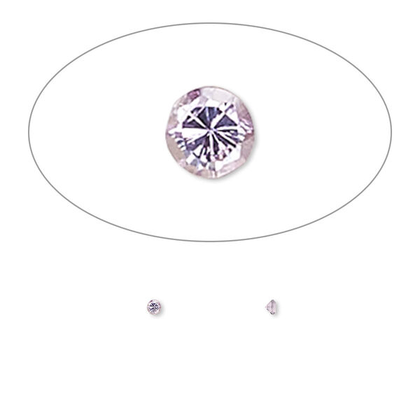 Gem, cubic zirconia, amethyst purple, 1.5mm faceted round, Mohs hardness 8-1/2. Sold per pkg of 10. image number 0