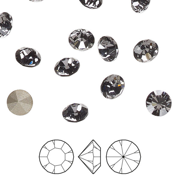 Chaton 1pkg288 lilac ash foil back, Preciosa MAXIMA Czech crystal rhinestone 6.14-6.32mm 15-cut faceted round SS29 image number 0