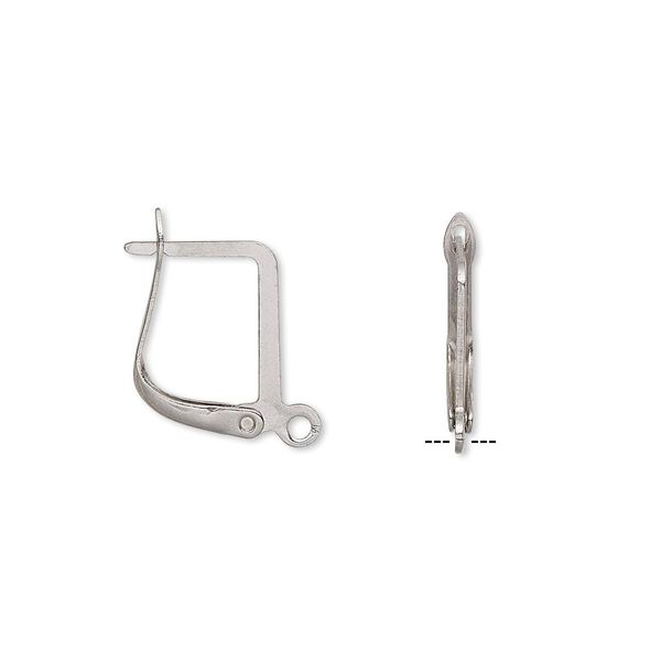 Ear wire leverback 1pkg20, 14mm / open loop, stainless steel 10 pair image number 0