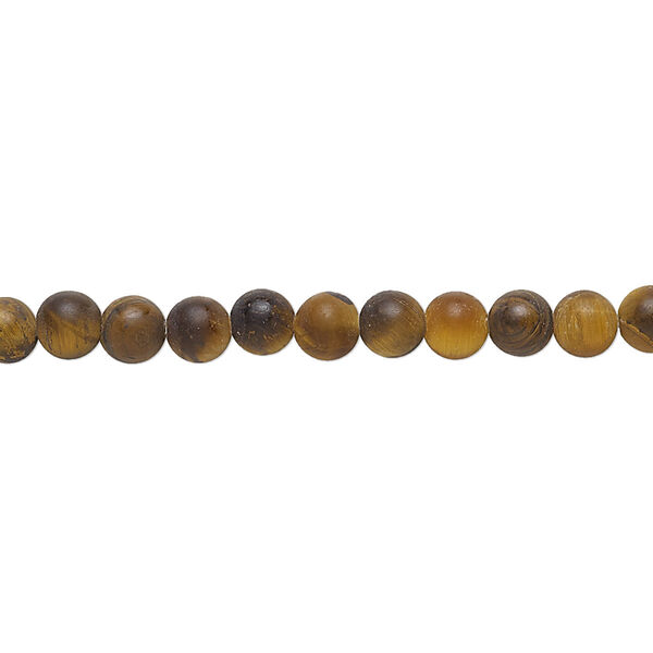 Tigereye 1pkg1, matte round bead natural 8 inch 4mm image number 0