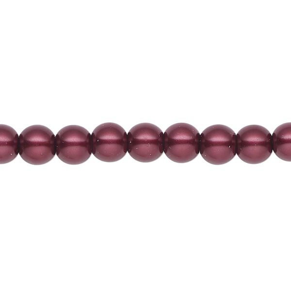 Pearl 2pk bordeaux, Celestial Crystal® 6mm round 15.5-16 inch image number 0